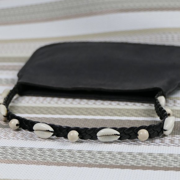 bis Charles Jourdan Dark Brown Silky Natural Fabric Small HOBO Handbag - Picture 9 of 10